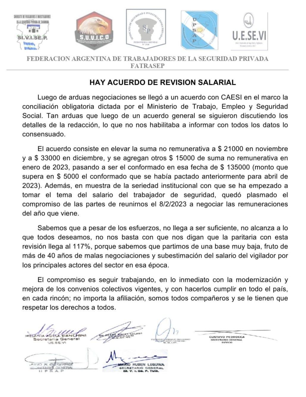 COMUNICADO FATRASEP