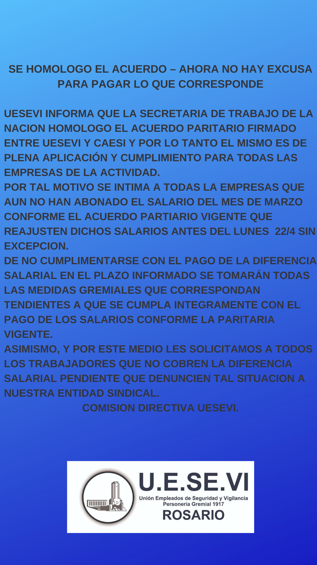 ACUERDO PARITARIO HOMOLOGADO
