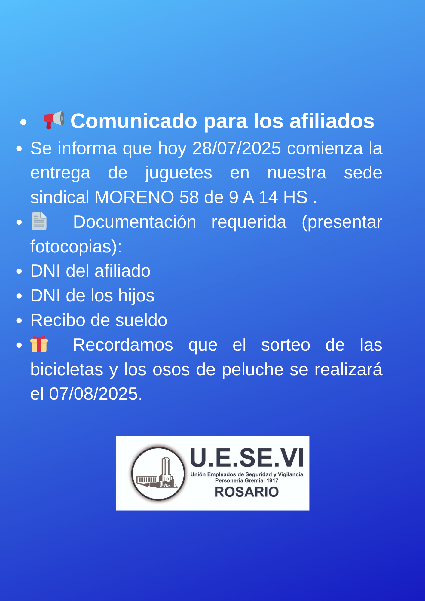 ENTREGA DE JUGUETES